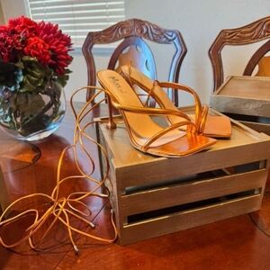 Orange Strappy Heels